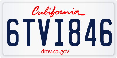 CA license plate 6TVI846