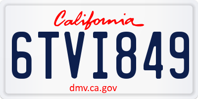 CA license plate 6TVI849