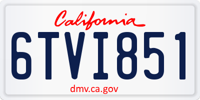 CA license plate 6TVI851