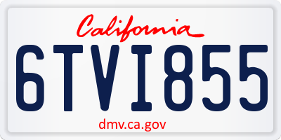 CA license plate 6TVI855