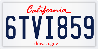 CA license plate 6TVI859