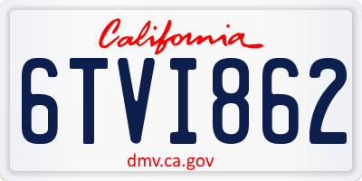 CA license plate 6TVI862