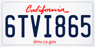 CA license plate 6TVI865
