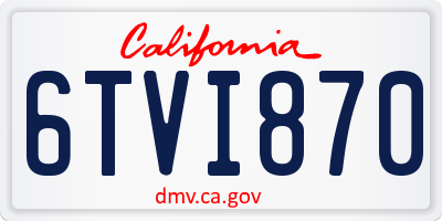 CA license plate 6TVI870