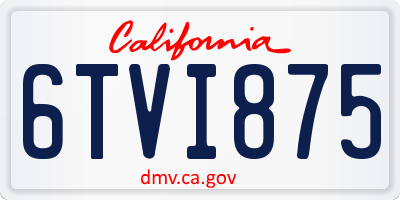 CA license plate 6TVI875