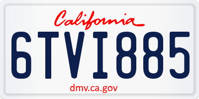 CA license plate 6TVI885