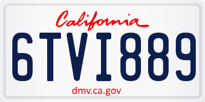 CA license plate 6TVI889