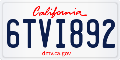 CA license plate 6TVI892