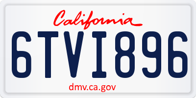 CA license plate 6TVI896