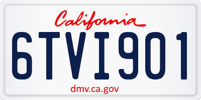 CA license plate 6TVI901