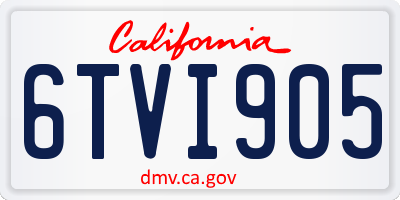 CA license plate 6TVI905