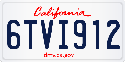 CA license plate 6TVI912