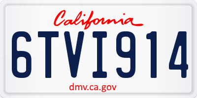 CA license plate 6TVI914