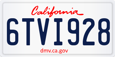 CA license plate 6TVI928