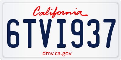 CA license plate 6TVI937