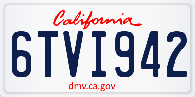 CA license plate 6TVI942