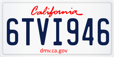 CA license plate 6TVI946