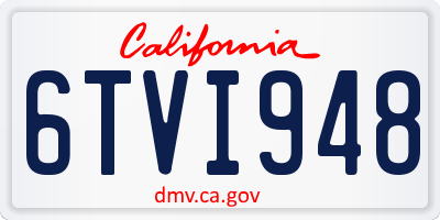 CA license plate 6TVI948