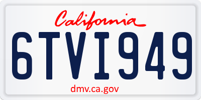 CA license plate 6TVI949