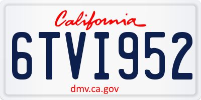 CA license plate 6TVI952