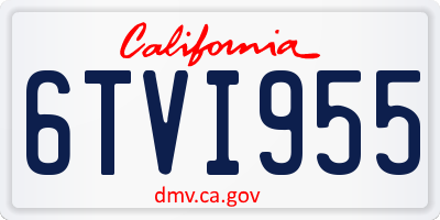CA license plate 6TVI955