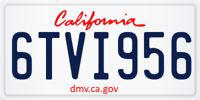 CA license plate 6TVI956