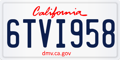 CA license plate 6TVI958
