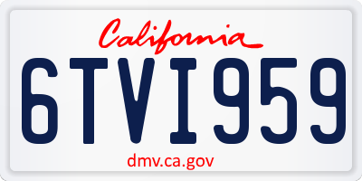 CA license plate 6TVI959