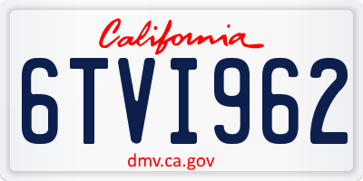 CA license plate 6TVI962