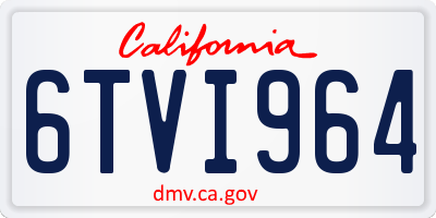 CA license plate 6TVI964