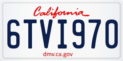 CA license plate 6TVI970