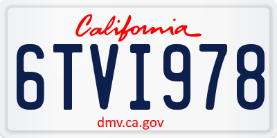 CA license plate 6TVI978