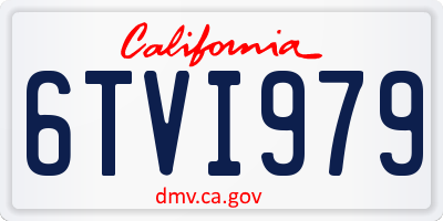 CA license plate 6TVI979