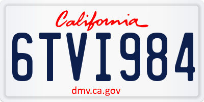 CA license plate 6TVI984