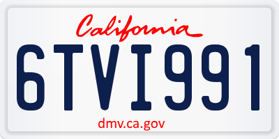 CA license plate 6TVI991