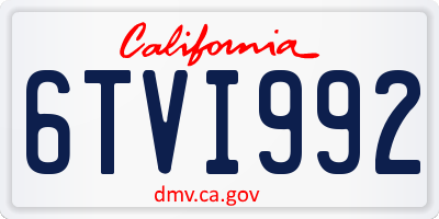CA license plate 6TVI992