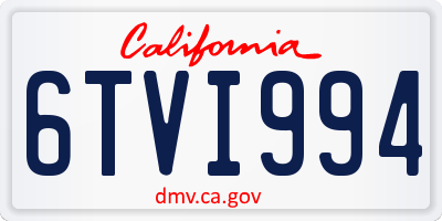 CA license plate 6TVI994