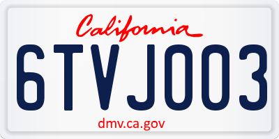 CA license plate 6TVJ003