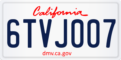 CA license plate 6TVJ007