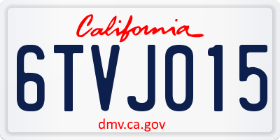 CA license plate 6TVJ015