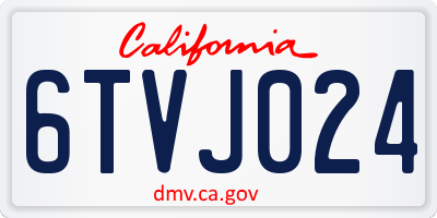 CA license plate 6TVJ024