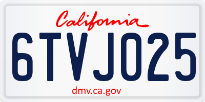 CA license plate 6TVJ025