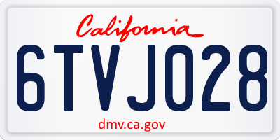 CA license plate 6TVJ028