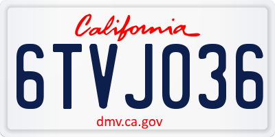CA license plate 6TVJ036