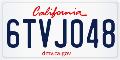 CA license plate 6TVJ048