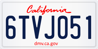 CA license plate 6TVJ051