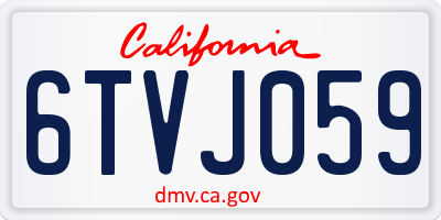 CA license plate 6TVJ059