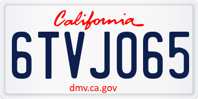 CA license plate 6TVJ065