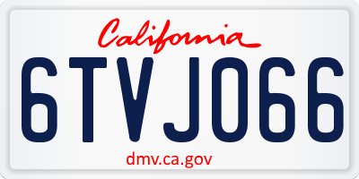 CA license plate 6TVJ066