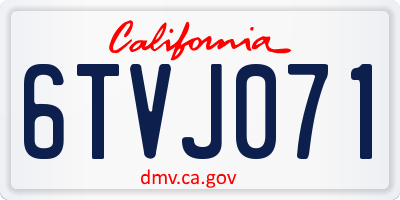 CA license plate 6TVJ071